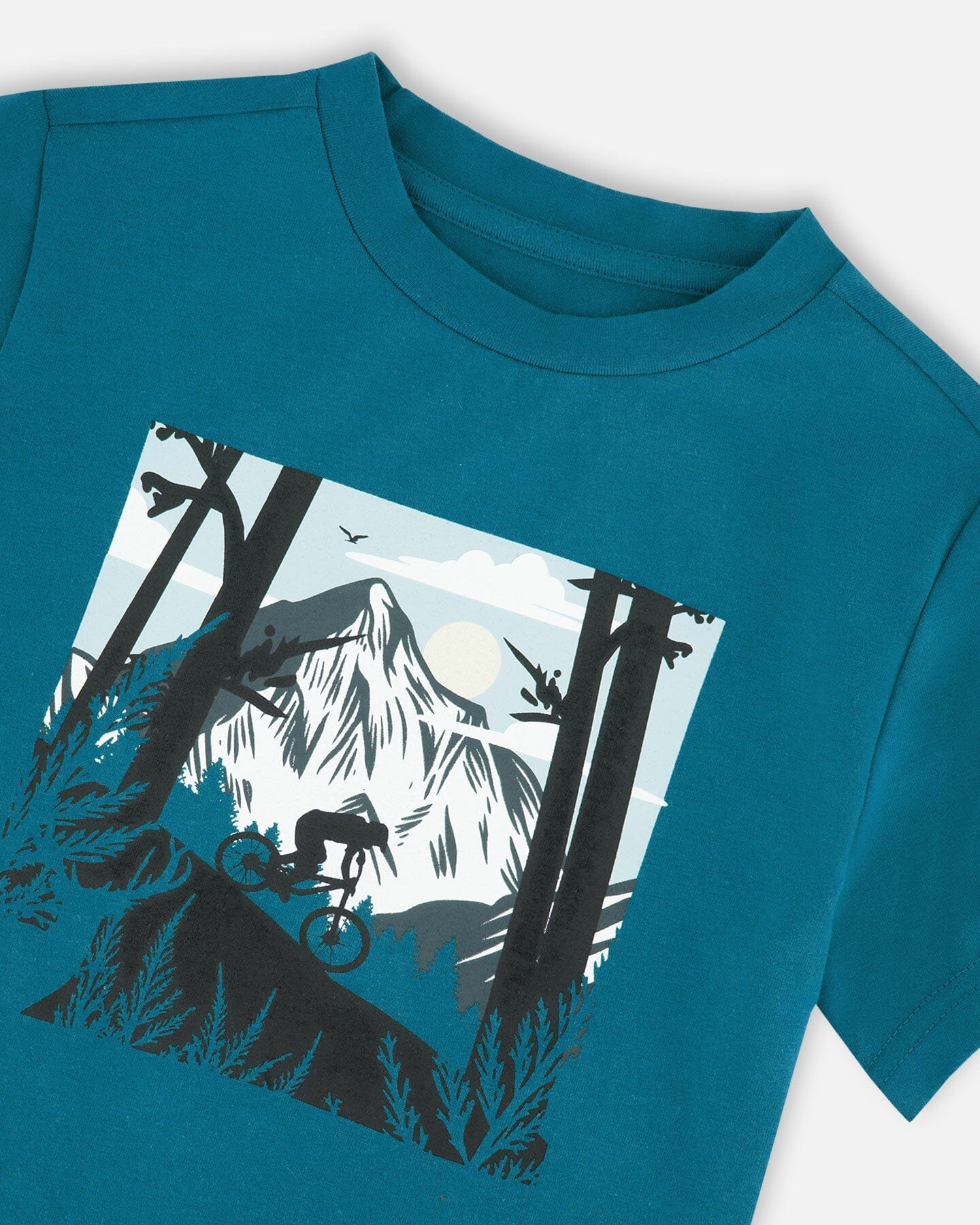 Organic Cotton Jersey T-Shirt With Print Atlantic Green