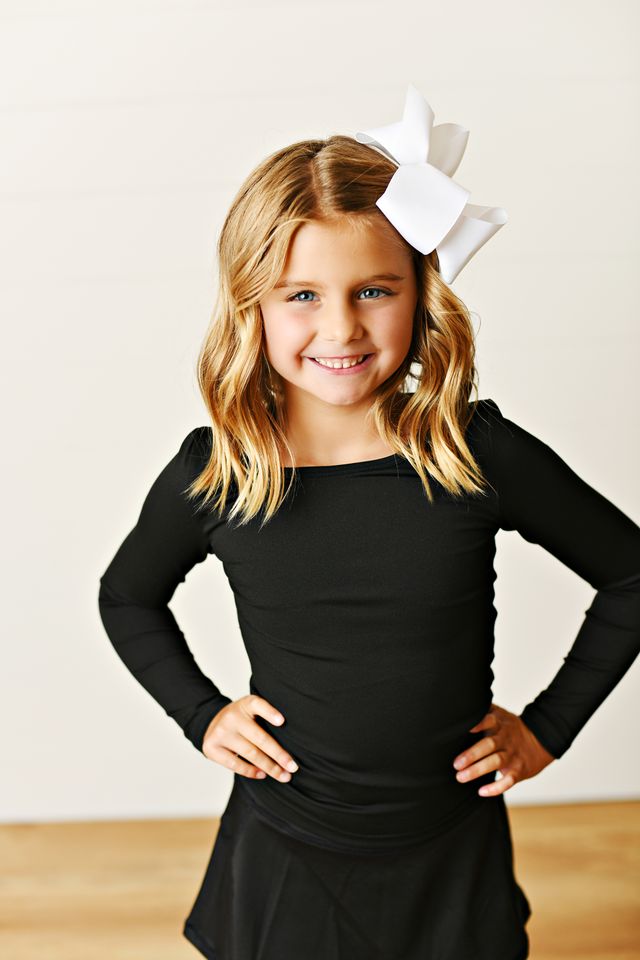 Black Long Sleeve Activewear Top