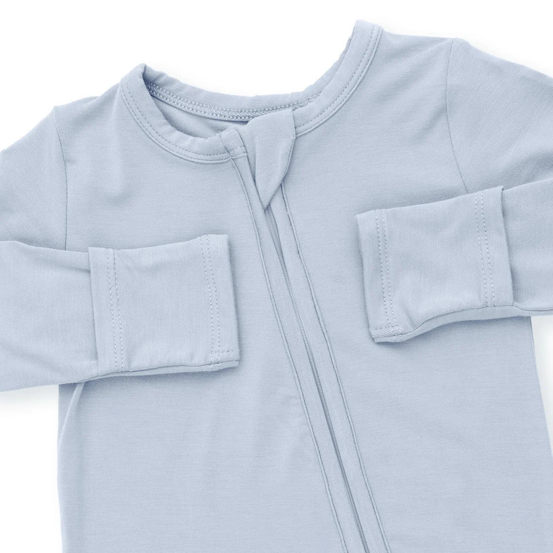 Solid Blue Fog 2 Way Zipper Footie
