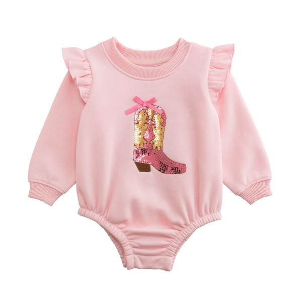 Sequin Boot Sweatshirt Bubble