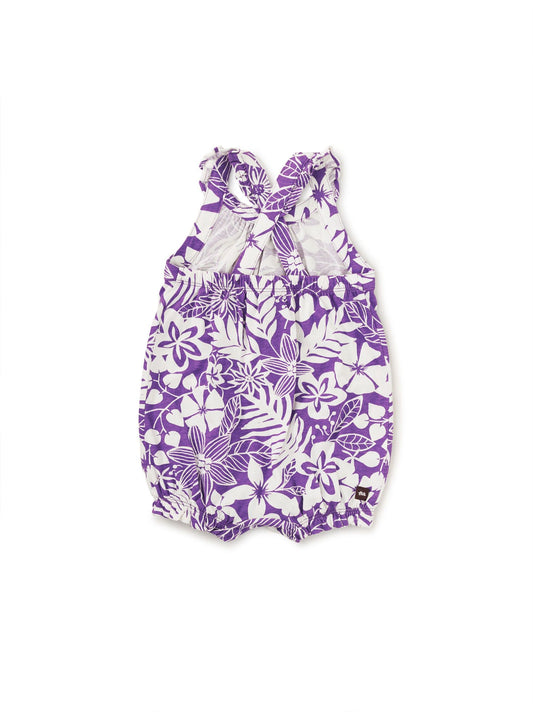 Tropical Foilage Cross-Back Baby Romper