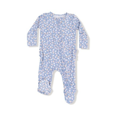Country Calico - 2 Way Zipper Ruffle Back Footie