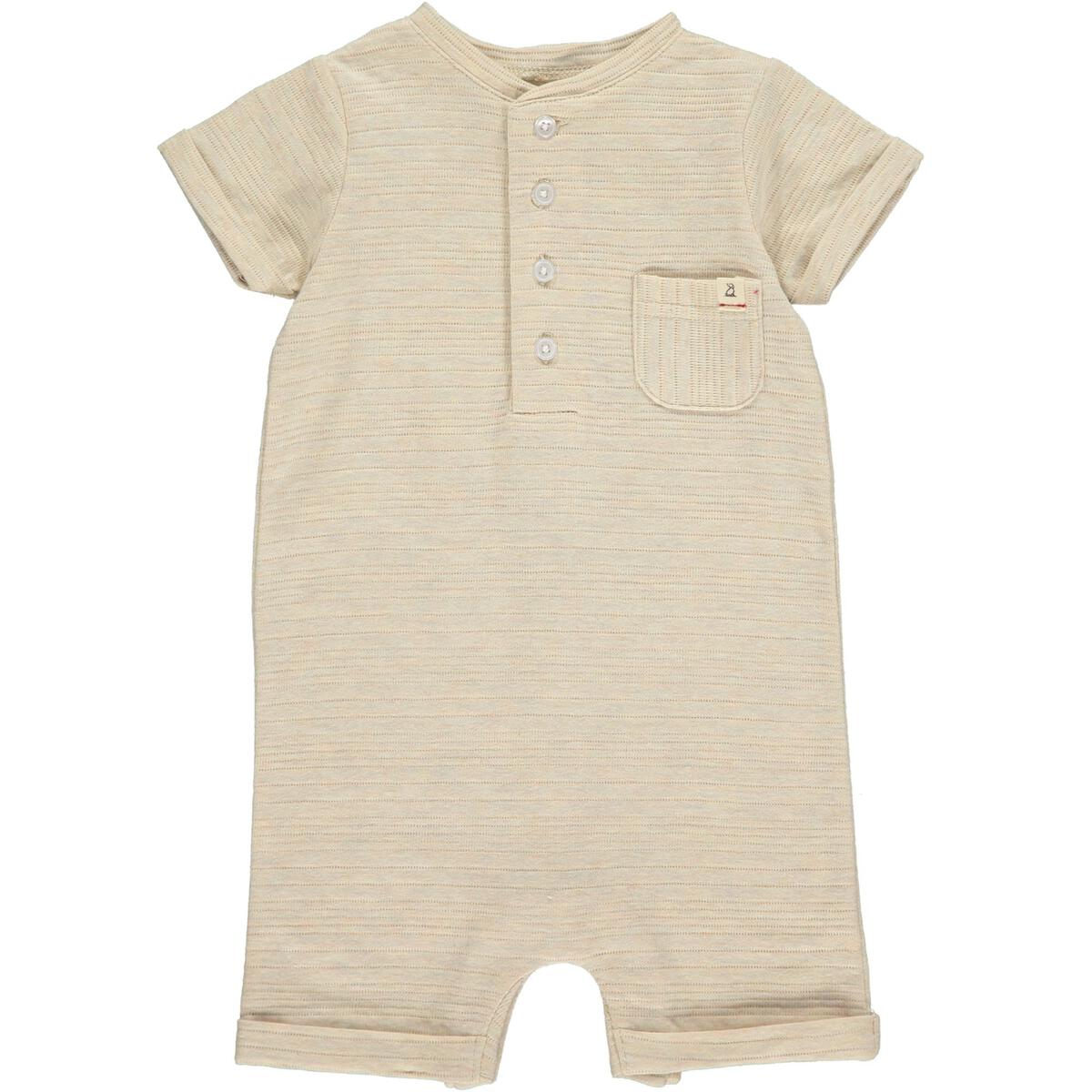 Beige Ribbed Camborne Henley Romper