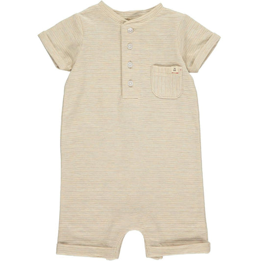 Beige Ribbed Camborne Henley Romper
