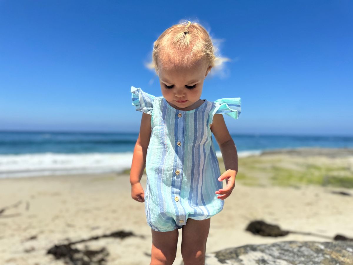 Blue/Aqua Stripe Cammie Bubble