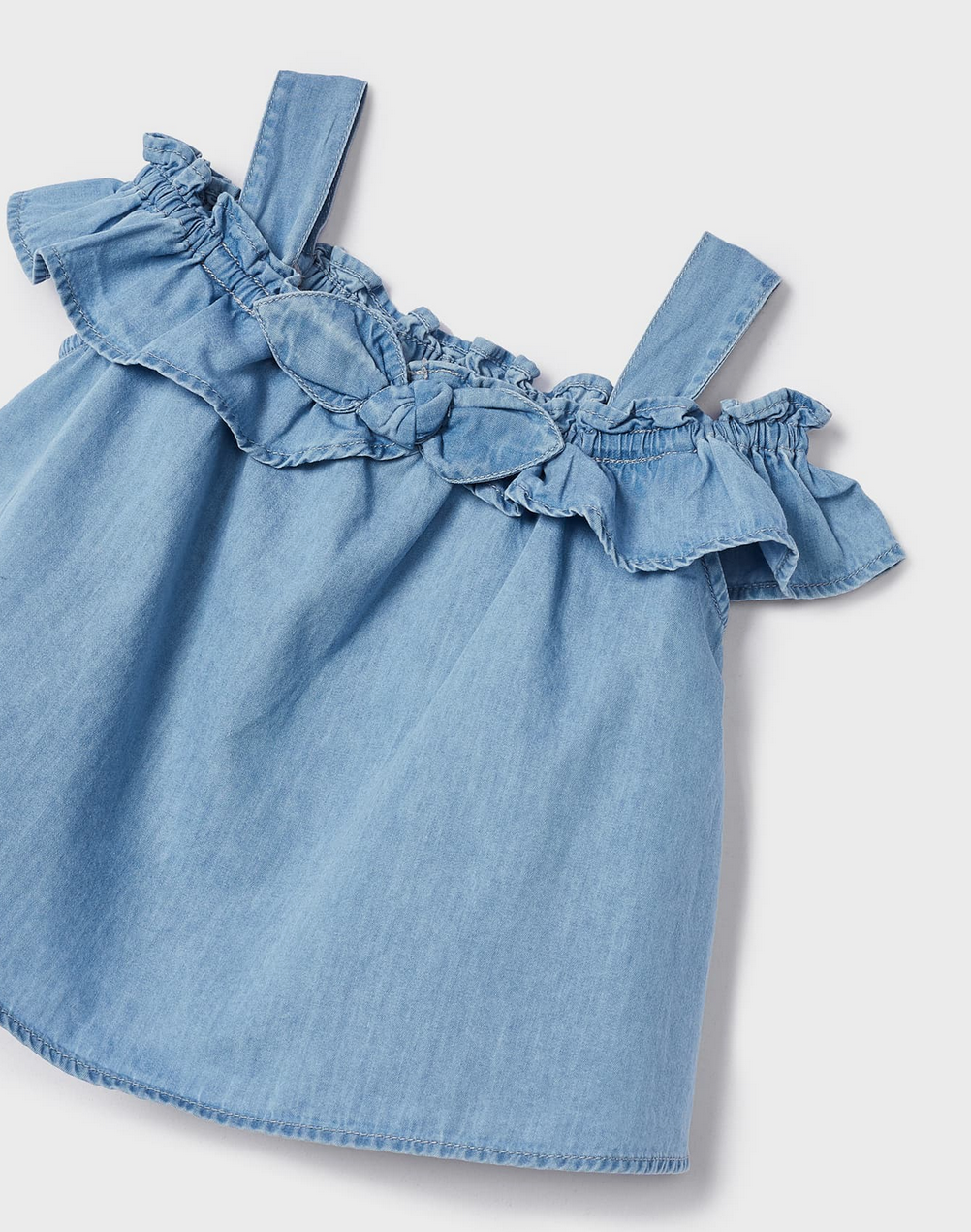 Denim Cold Shoulder Top