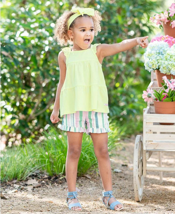 Charmed Stripe Ruffle Short