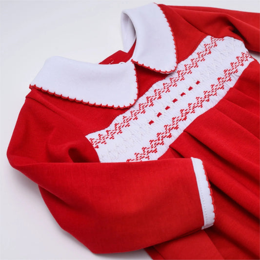 Chris Classics Smocked Playsuit - Red