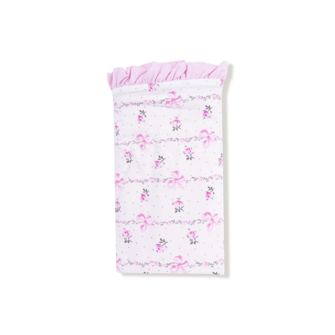 Dainty Buds and Bows Stripe Ruffle Blanket
