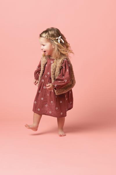 Emb Daisy Crinkle Gauze Dress
