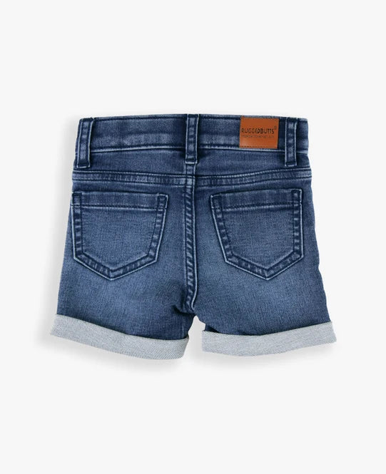 Medium Wash Denim Boys Stretch Shorts
