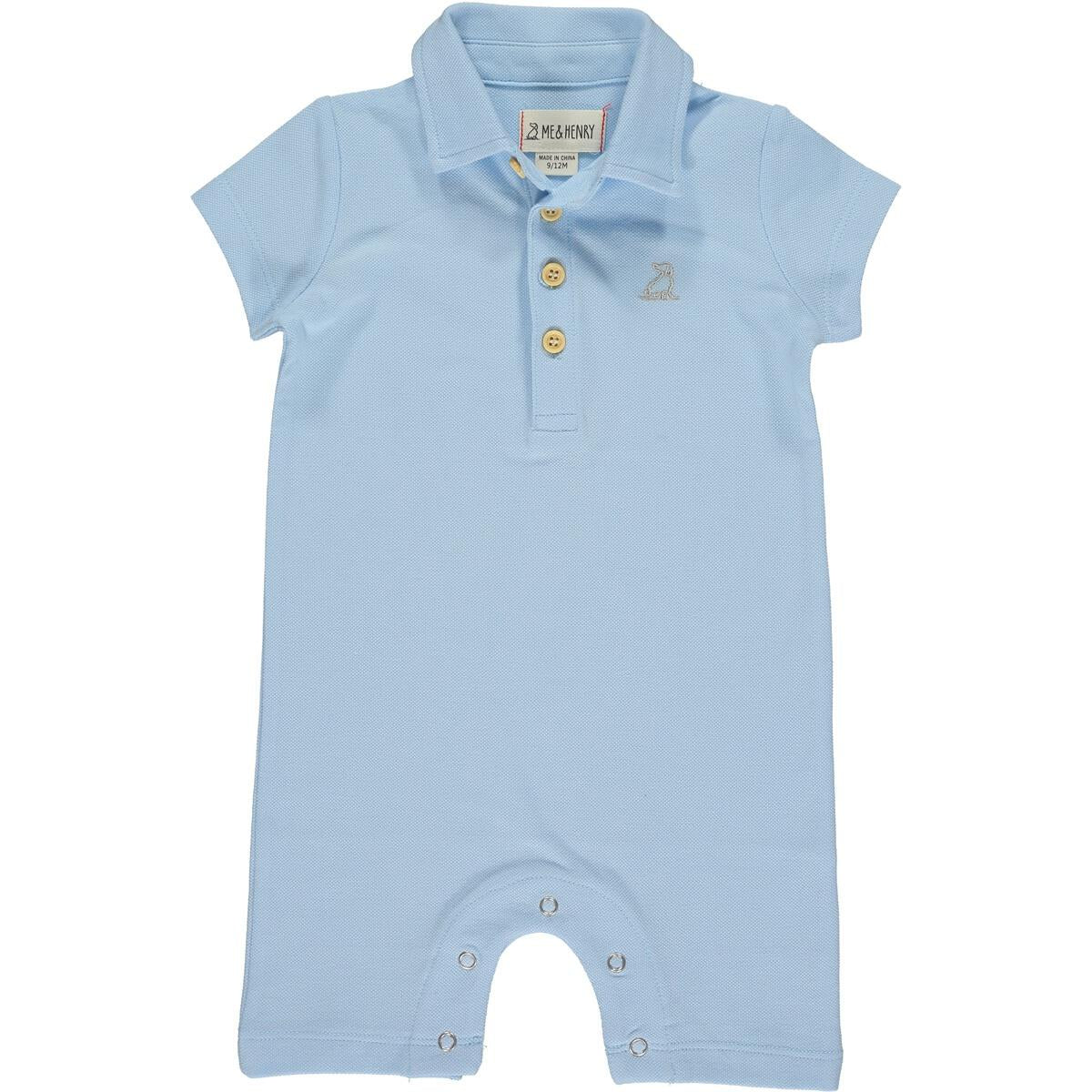 Pale Blue Pique Drift Romper