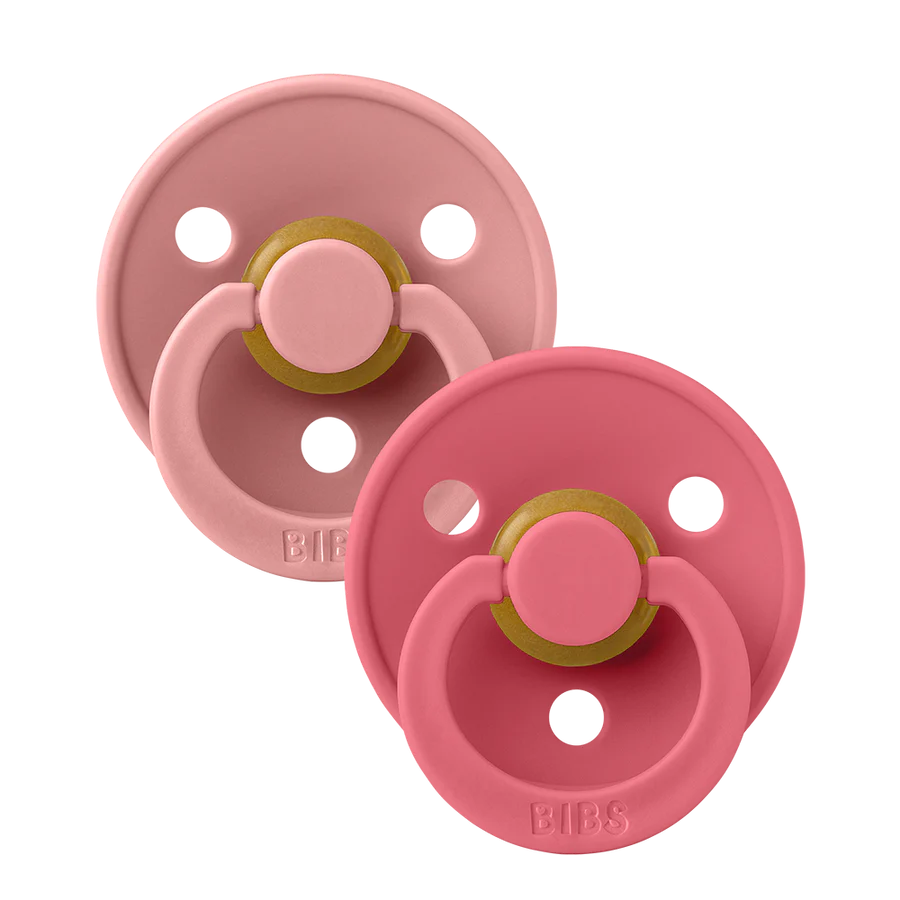 Dusty Pink and Coral BIBS Pacifiers