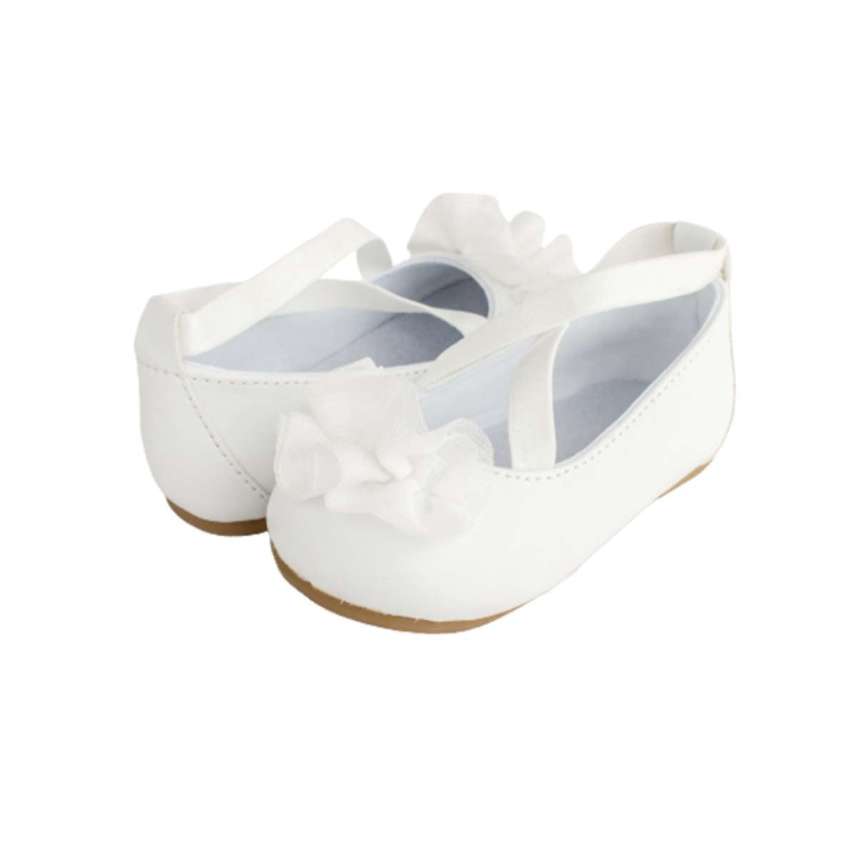 Ellen Toddler White Criss-Cross Skimmer with Chiffon Flower