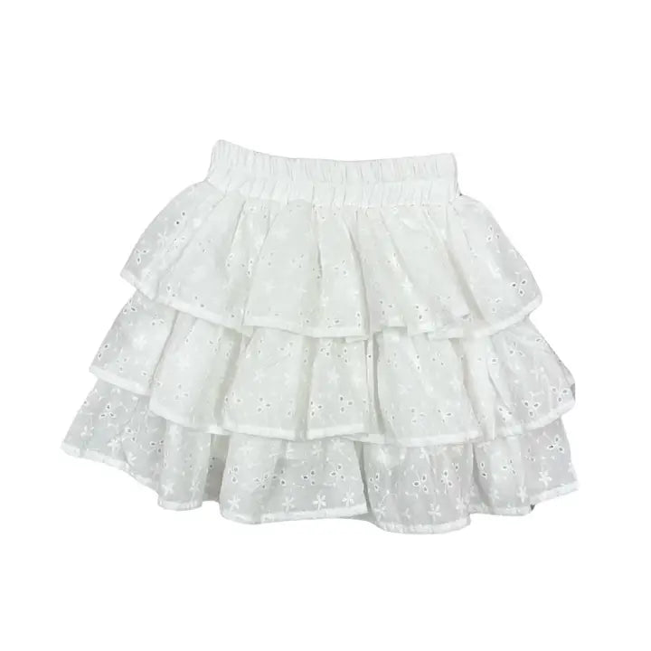 Tiered Eyelet Skort