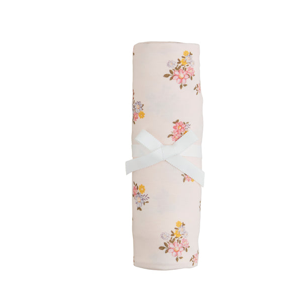 Pink Floral Soft Knit Swaddle