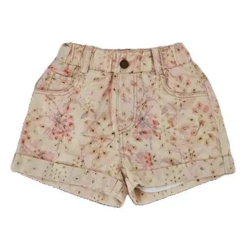 Blush Eyelet Denim Shorts