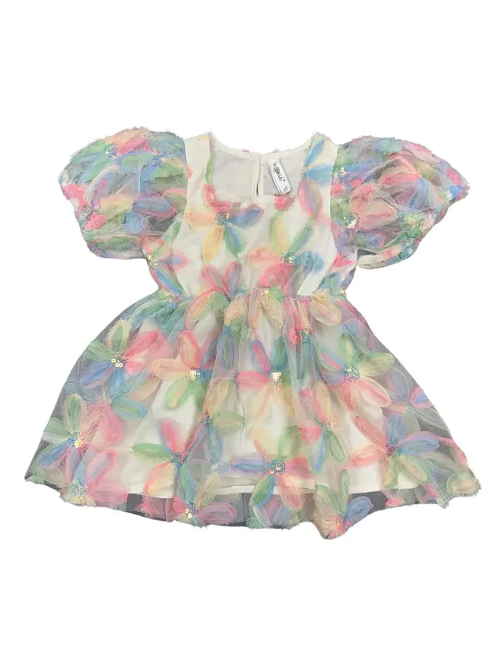 Multi-Colored Flower Dress