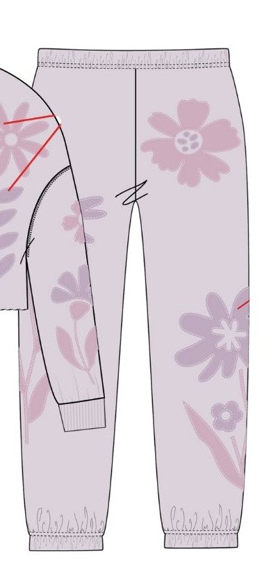 Paper Flower Flowers Applique Sweatpants