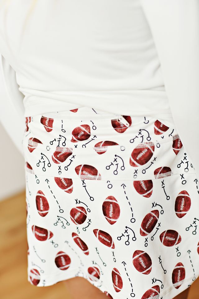 White Football Tennis Skirt