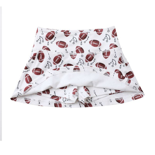 White Football Tennis Skirt