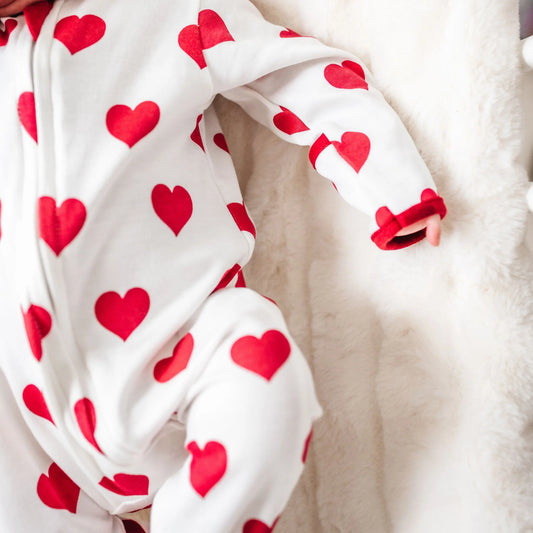 My Heart Zip Footie by Luna and Arlo