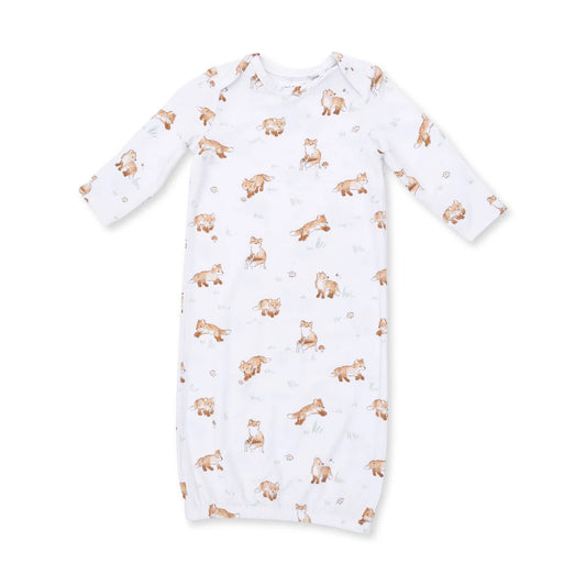 Little Explorer Fox Lap Shoulder Gown and Knotted Hat