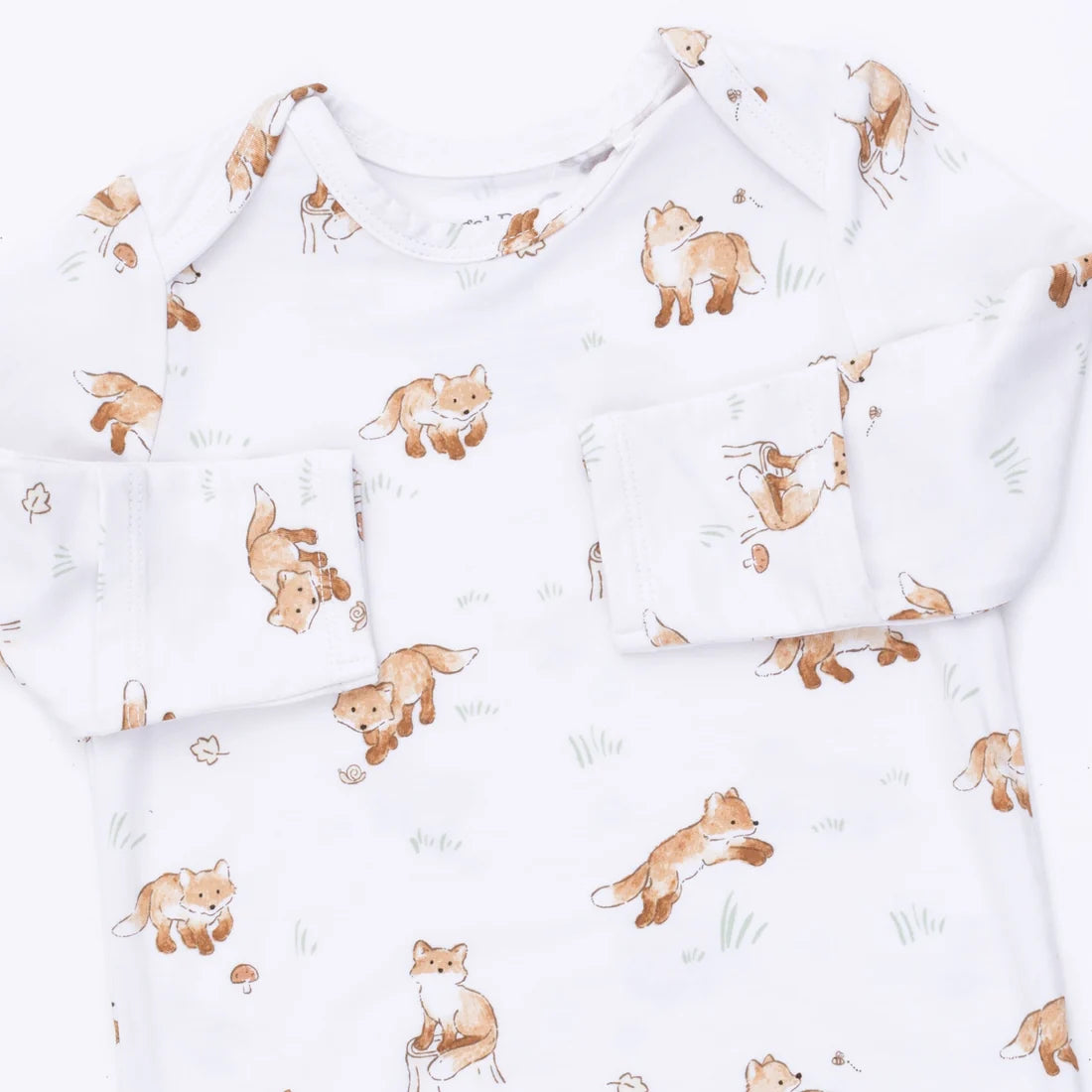 Little Explorer Fox Lap Shoulder Gown and Knotted Hat