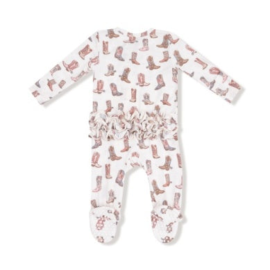 Future Cowgirl - 2 Way Zipper Ruffle Back Footie