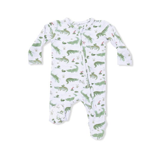 Crayon Alligators 2 Way Zipper Footie