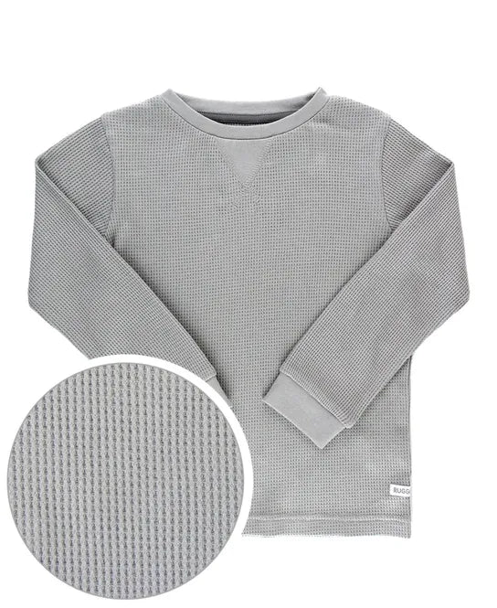 Waffle Knit Crew Neck Tee