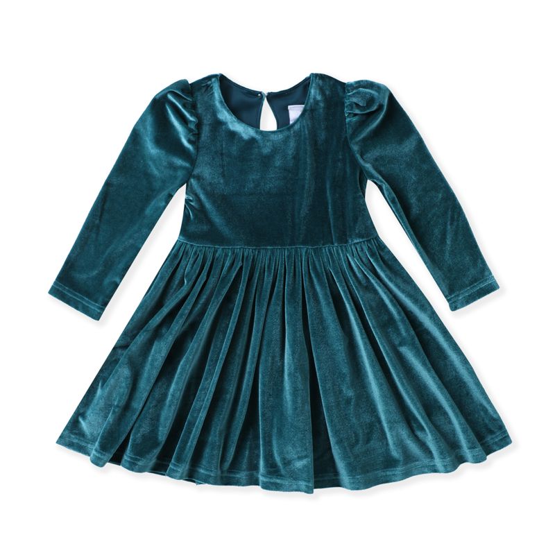 Swoon Kids Green Velvet Twirl Dress