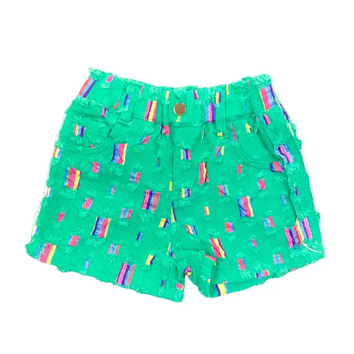 Patchwork Denim Shorts