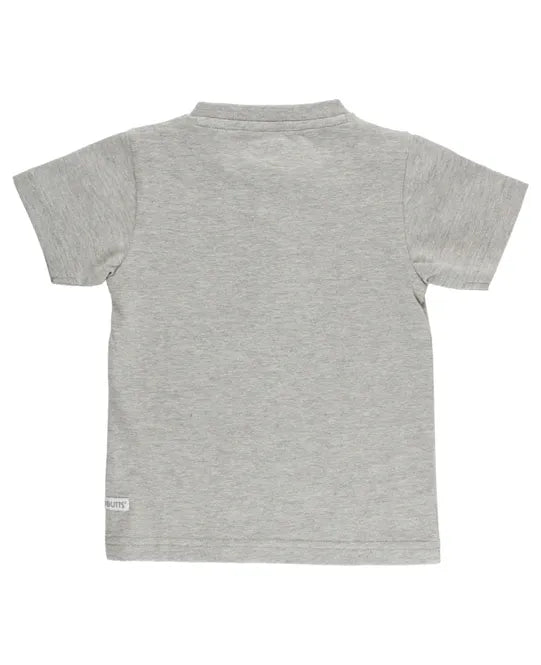 Gray Melange Short Sleeve Henley