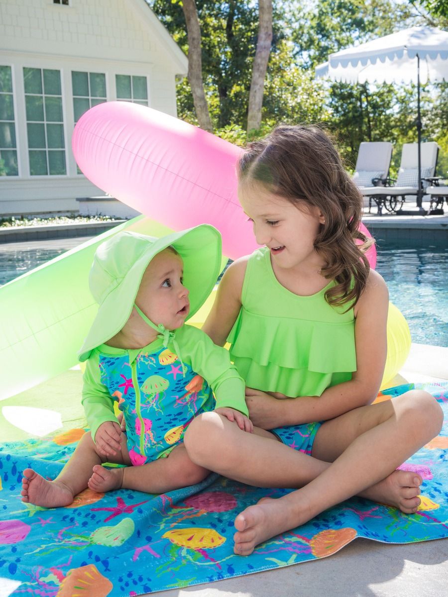 Neon Honeydew Sun Protective Hat