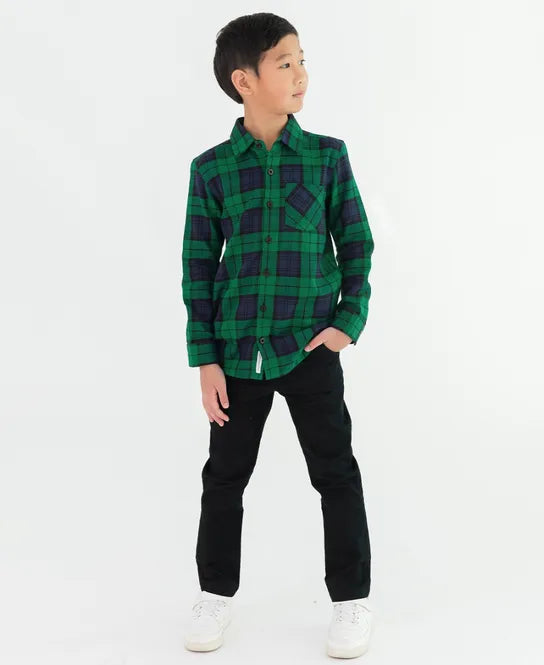 Hunter Plaid Flannel LS Button Down Shirt