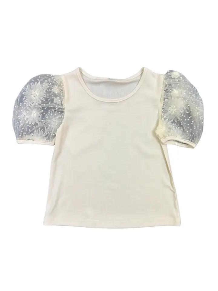 floral lace sleeve top