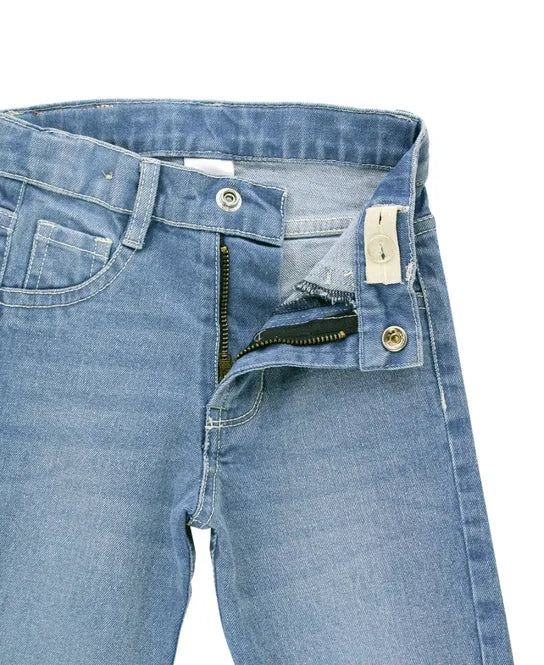 Boys Light Wash Straight Jeans