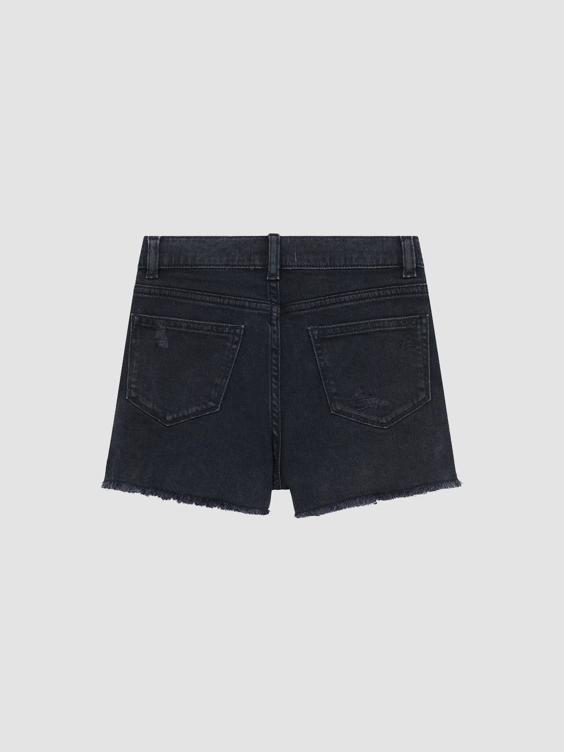 Lucy Black Distressed Denim Shorts