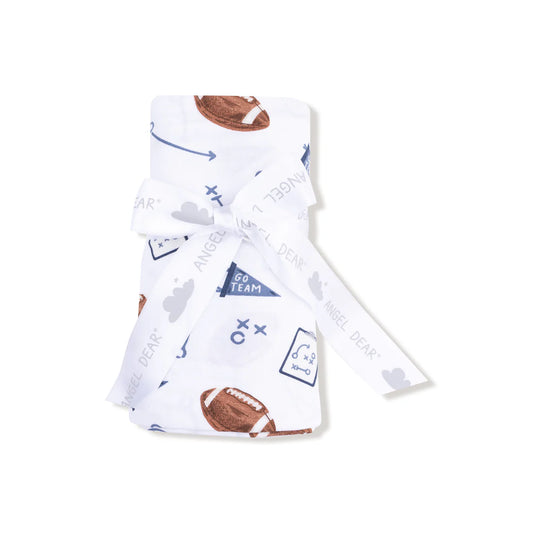 Touchdown Time - Navy Swaddle Blanket