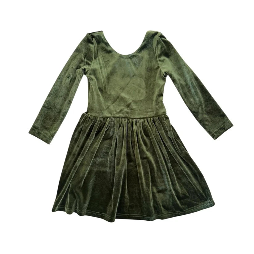Velvet Fawn Noel Dress (Moss)