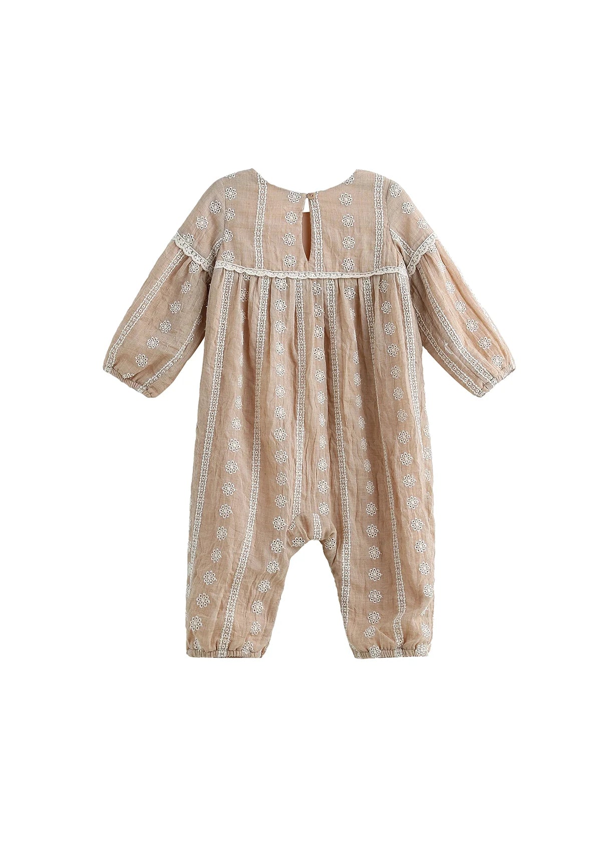Patricia Long Sleeve Floral Embroidered Empire Waist Bubble Romper