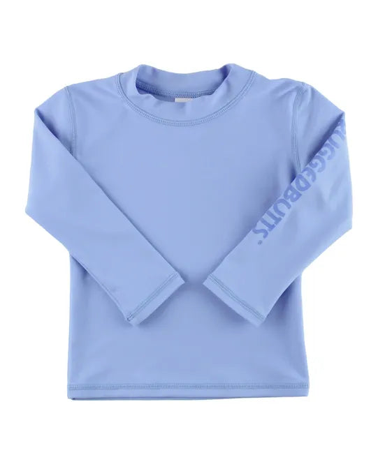 Periwinkle Blue Logo Long Sleeve Rash Guard
