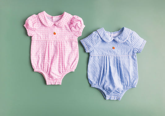 Pink Gingham Pumpkin Girl Bubble