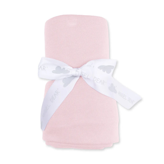 Solid Veiled Pink Rib Swaddle Blanket