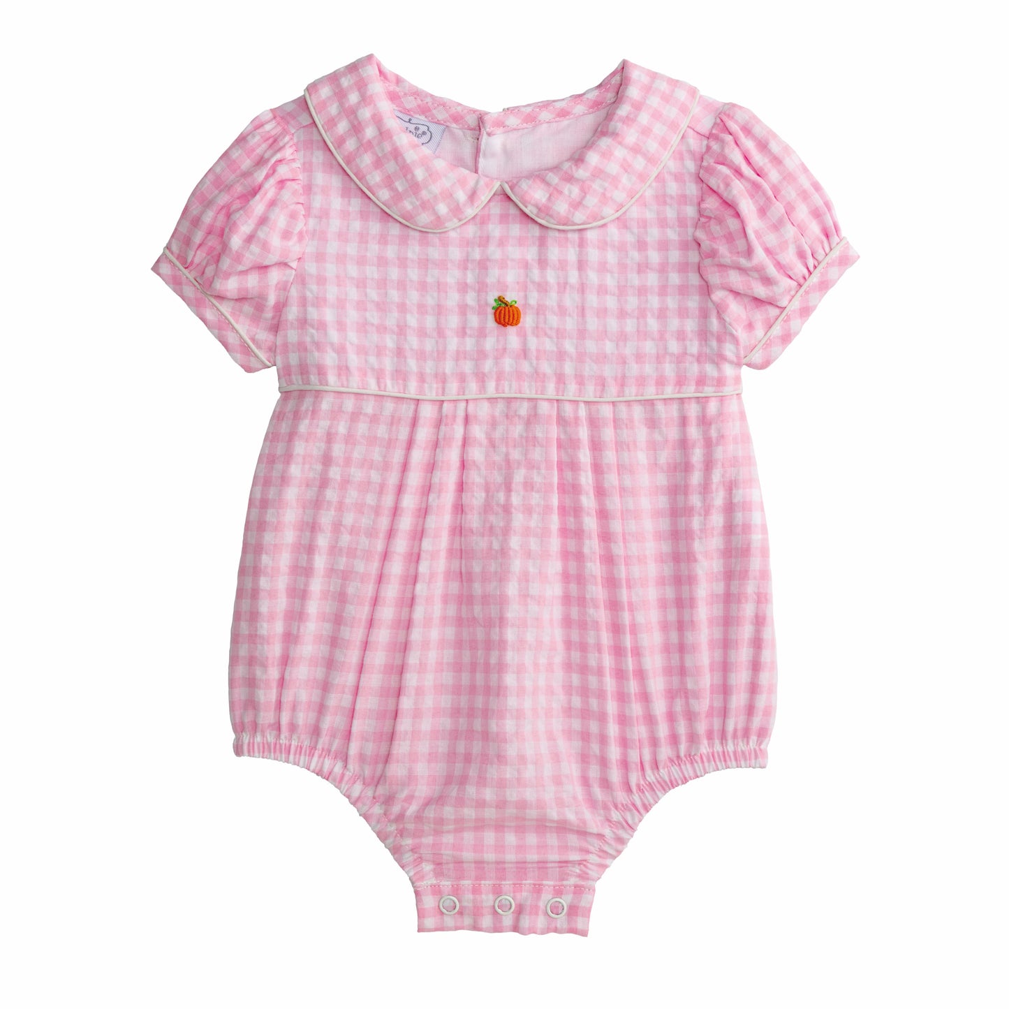 Pink Gingham Pumpkin Girl Bubble