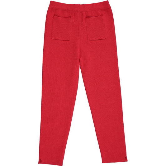 Red Polly Ribbed Legging Pants