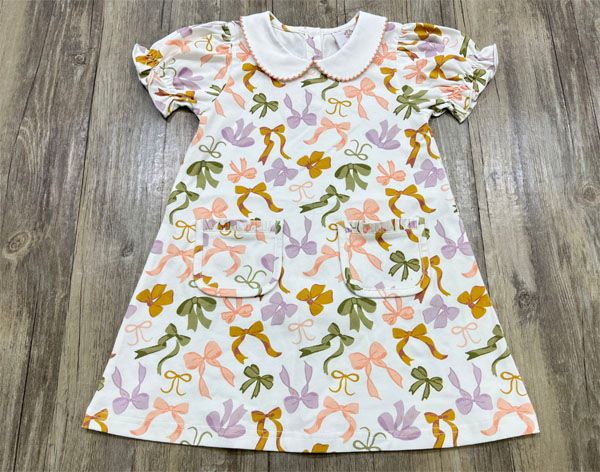 Bow Print Proper Dress