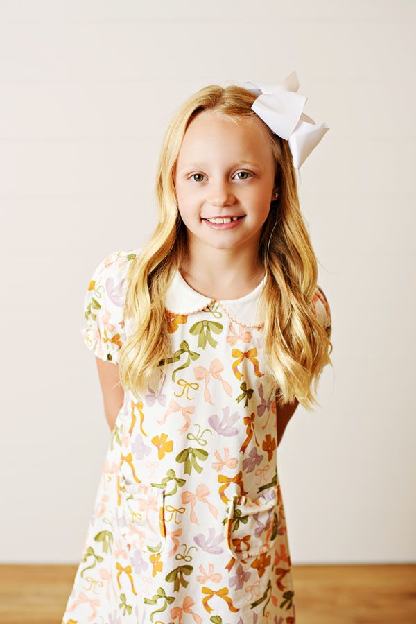 Bow Print Proper Dress