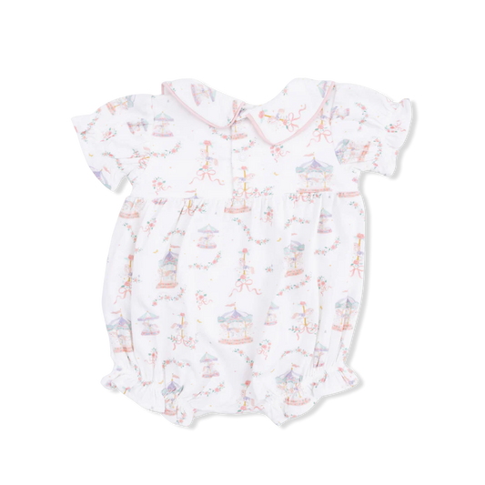 Carousel with Bows Classic Puff Sleeve Babydoll Bubble